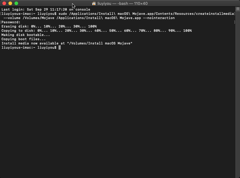制作 macOS Mojave U盘USB启动安装盘方法教程 (全新安装 Mac 系统)
