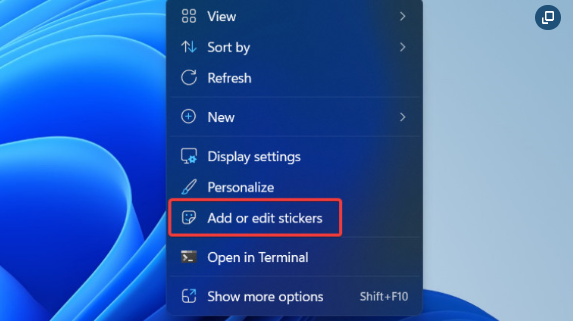 Win11 新功能：允许用户在桌面上绘制贴纸
