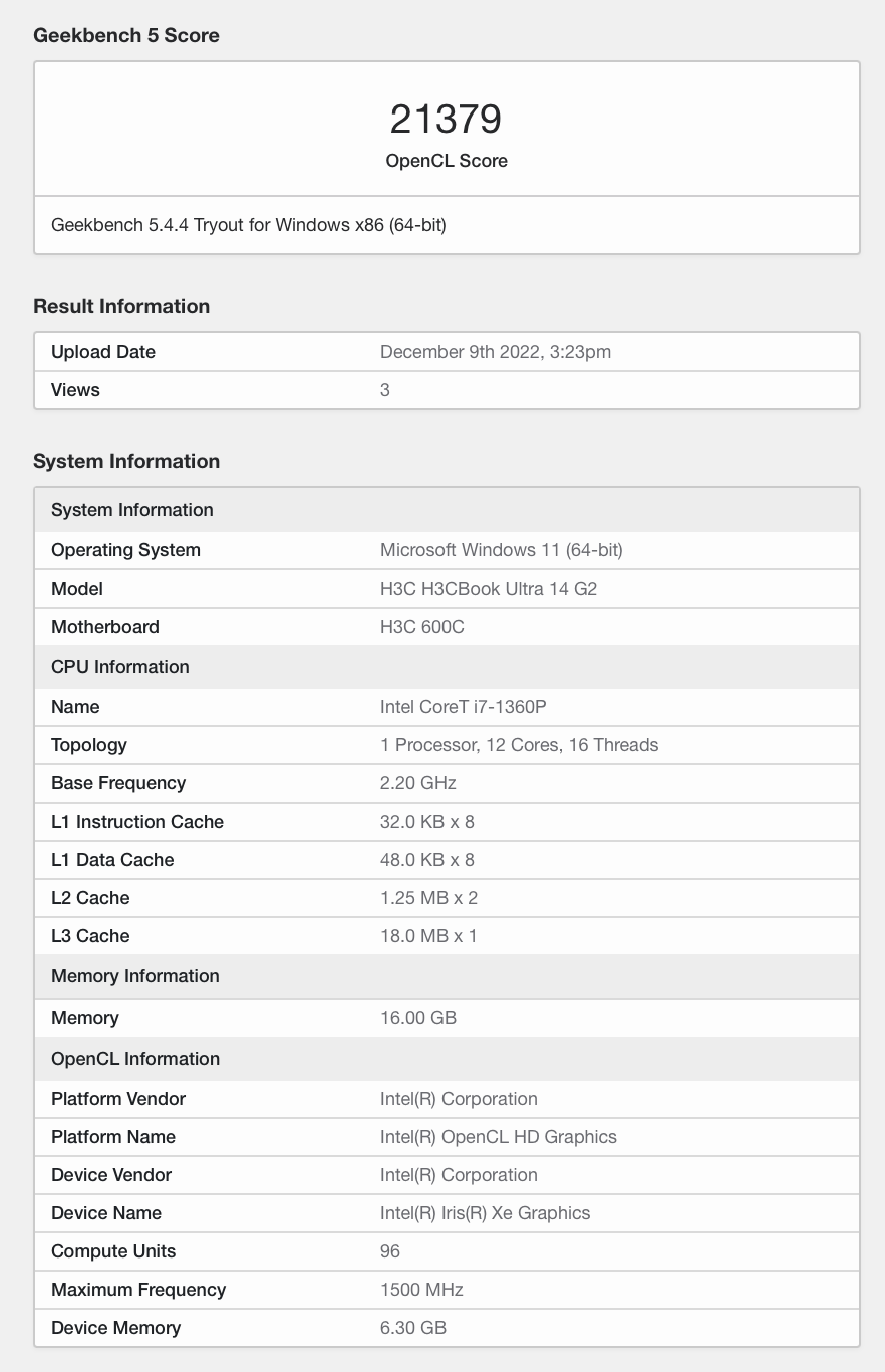 英特尔新一代移动处理器 i7-1360P 曝光