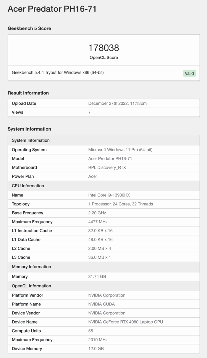 宏碁掠夺者新品跑分曝光，RTX4080+13900HX配置硬核